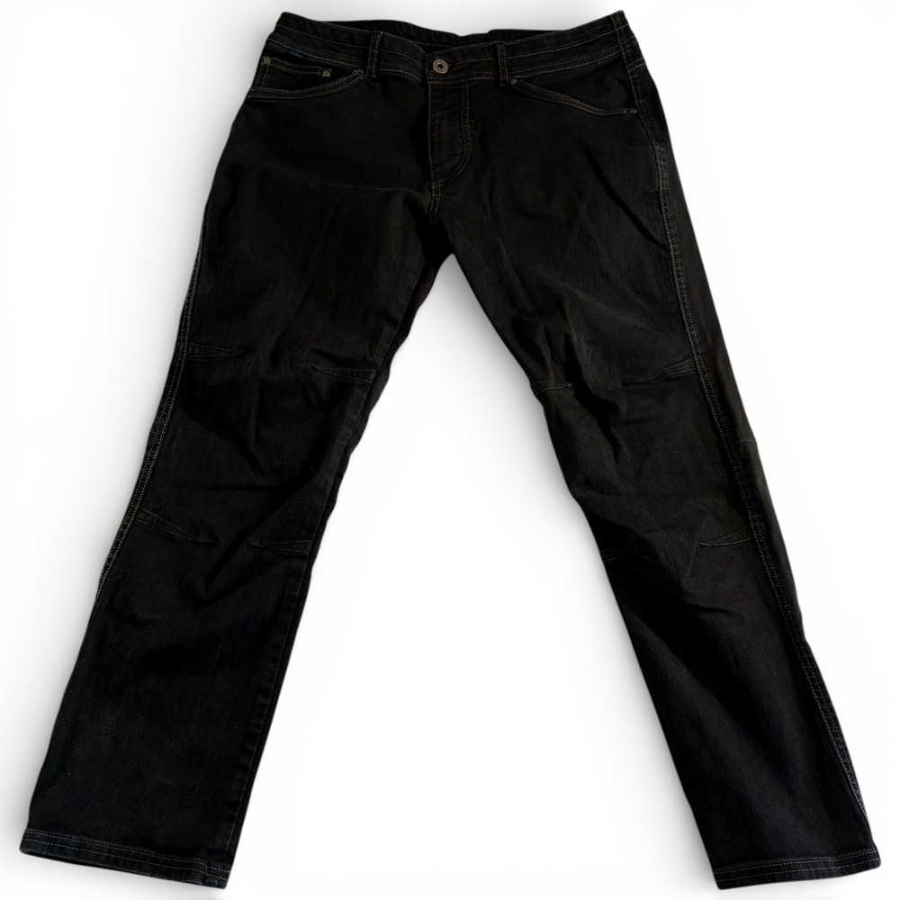 KUHL Jeans Mens‎ 36x30 (35x28.5) Black Denim Stretch Straight Leg Outdoor Hiking